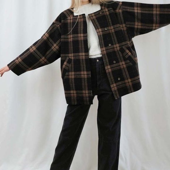 Micaela Greg Wool Plaid Jacket in Charcoal - Picture 5 of 5